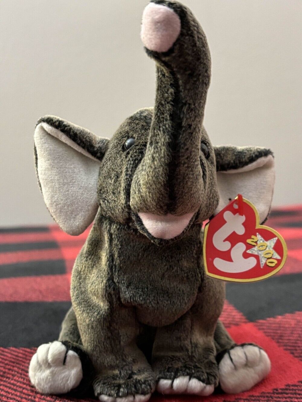 2000 Ty Trumpet the Elephant 6th Gen Hang Tag 4276 Beanie Baby 6.5" Plush Toy
